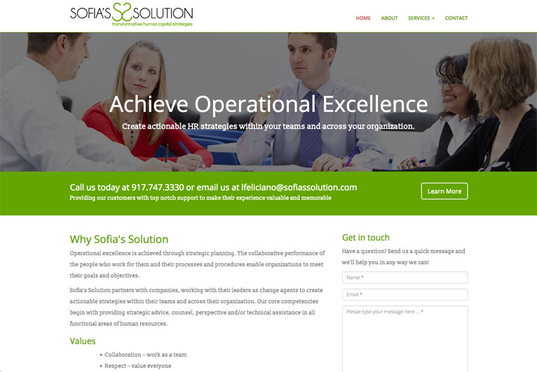 Website designed for a human resources business