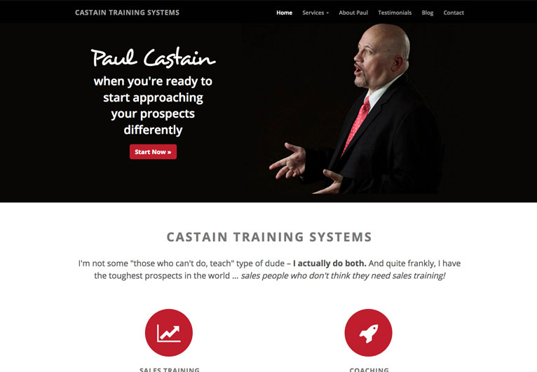 Website designed for a sales coach