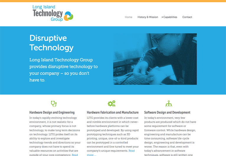 Website designed for a technology company